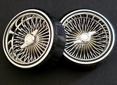 1/18 SUPER SPOKES Chrome LOWRIDER ZENITH Style 2 Prong K/O Rim & LOW PRO WW Tire