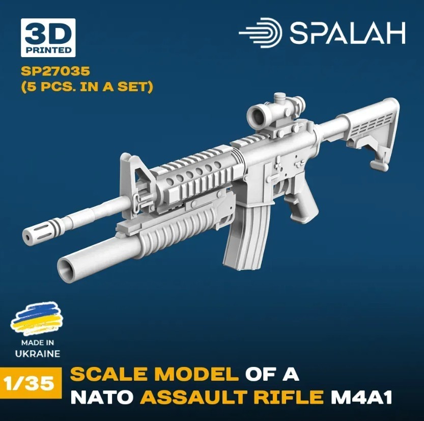 Set of scale models “NATO assault rifle M4A1”, (5 pcs.) 1/35 Spalah 27035