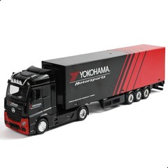 1/43 Scale European Style Semi Truck with Transport Container Die-Cast Model – H