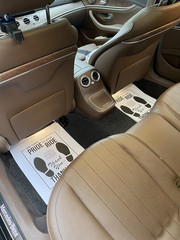 White Car Paper Floor Mats,50Pcs Vehicles Disposable and Black
