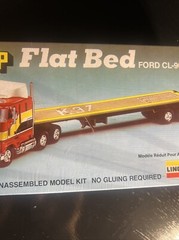 HO Lindberg Ford CL-9000 Tractor Cab Truck W/Flatbed Trailer Kit NEW SEALED 1982