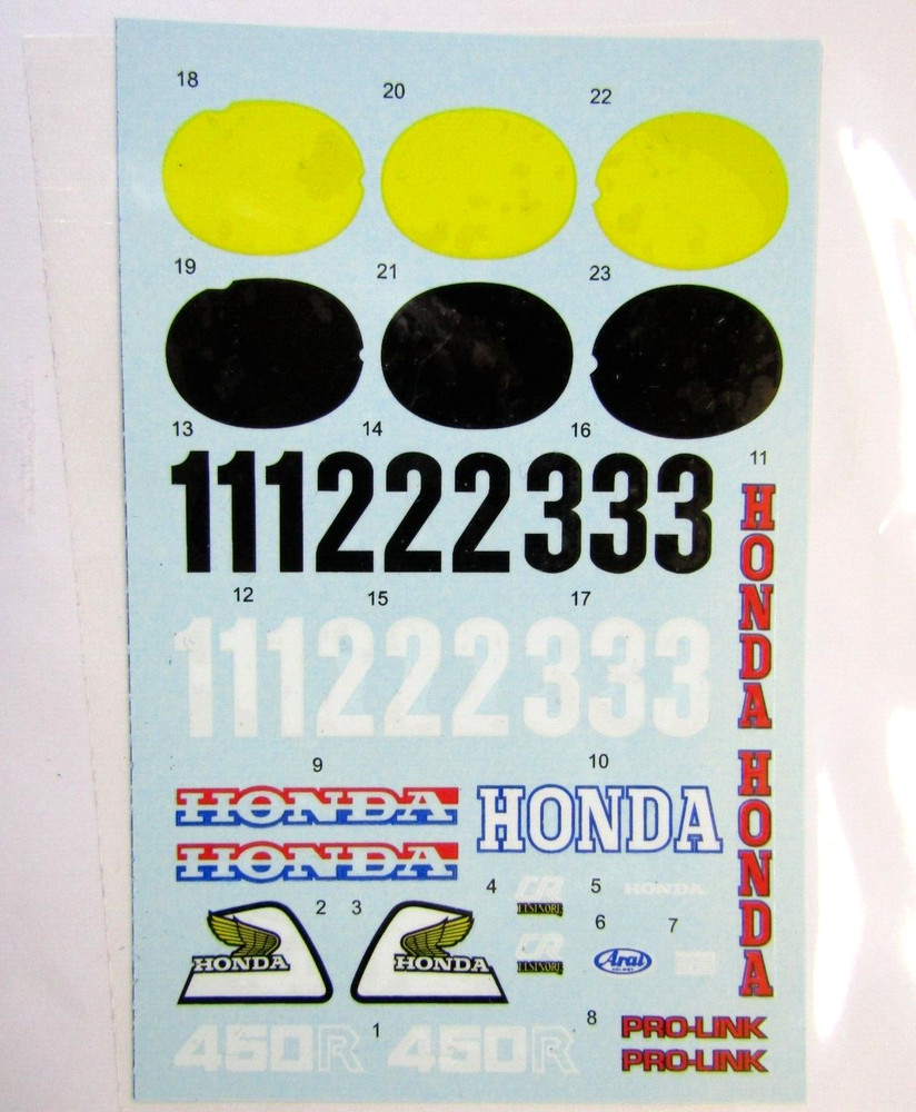 Decalpool 1/12 Honda CR450R Bike + Motocross Rider 1981 Decal Sheet DP290