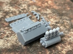 Resin Supercharged V-12 Flathead engine for scale model cars, 1/24 1/25 scale.
