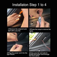 Car LED Strip Lights, Dynamic Flowing Car Trunk Light Strip, 157.48″ Flexible Tr