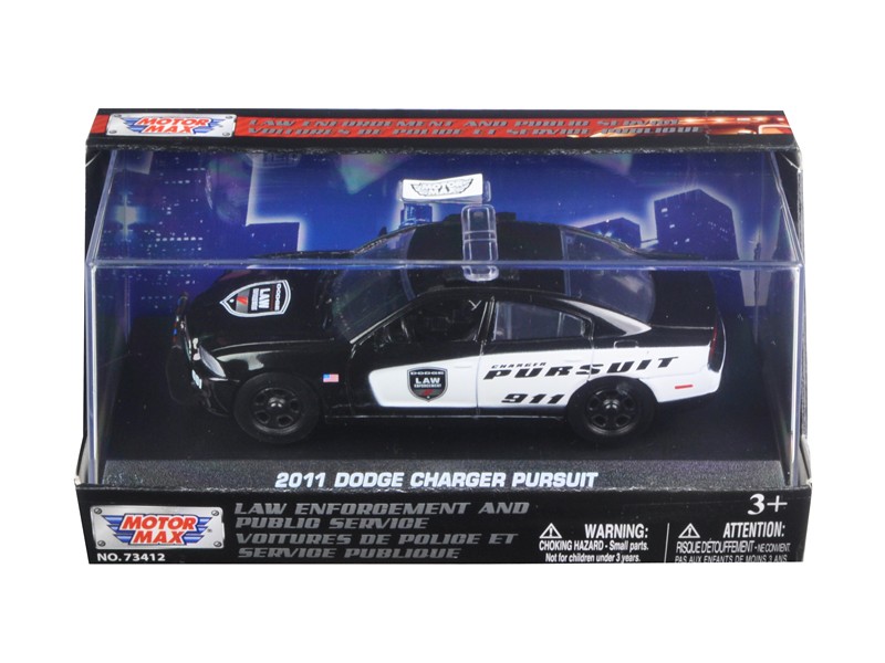 Motormax 79463 1/43 2011 Dodge Charger Pursuit Police Car In Display