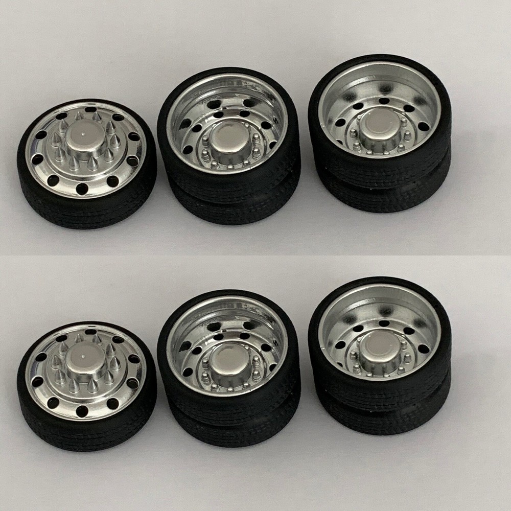 1:25 Semi Truck “26 Alcoa Dually Wheels In Low Profile Tires(2 Fronts 4 Rears)