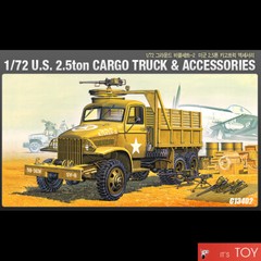 Academy 1/72 US 2.5ton Cargo Truck & Accessories Vehicle Plastic Model Kit 13402