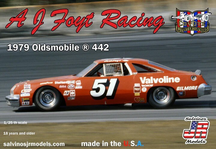 AJ Foyt Racing Nascar 1979 Oldsmobile 442 1/24 Model Kit by Salvinos JR Models