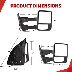 Towing Mirrors Compatible with 1999-2007 Ford F250 F350 F450 F550 Super Duty, 20