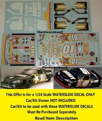 NASCAR DECAL # 01 US ARMY 2003/04 PONTIAC CHEVROLET NADEAU NEMECHEK JWTBM 1/24