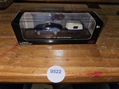 JAGUAR XK WITH CAMPER, HO SCALE, NEW, SEE PHOTOS