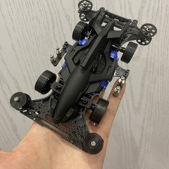 Black Warrior Tamiya 4WD Modified Set Matte Black Painted Racing Model