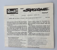 Revell, GMC, Syclone, Pickup, Truck, 1:25 Scale, Model Kit, 7435, Open Box.