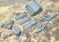 Resin Chevy 632 engine W/ Dual Carbs for scale model cars, 1/24 1/25