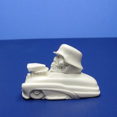 Jimmy Flintstone Lil Shitzz resin Surfer Numbskull aboard a ’49 Merc LS8