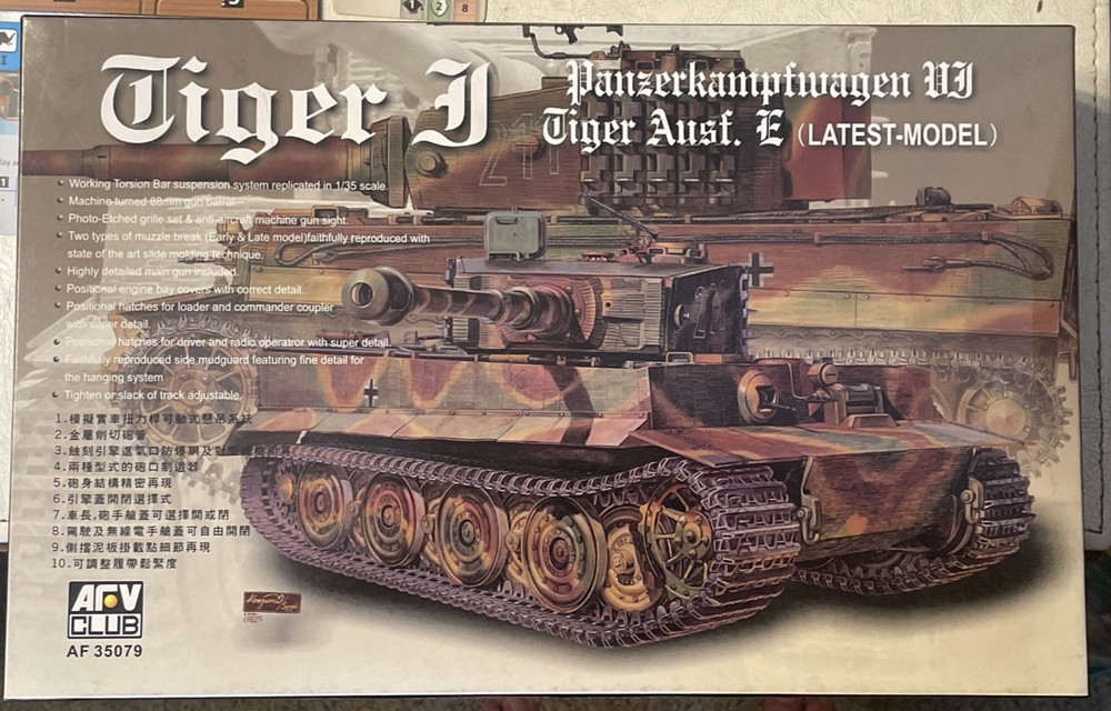Tiger 1 Ausf. E (Latest-Model) – 1/35 Scale AFV Club Unassembled Kit#AF35079
