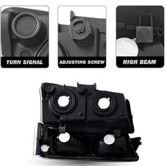 Headlights Headlamp Assembly Headlight with Bulbs Chrome Housing Clear Corner