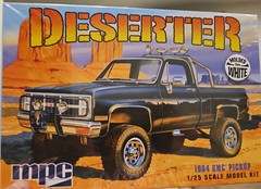 SKILL 2 MODEL KIT 1984 GMC PICKUP TRUCK DESERTER MOLDED IN WHITE 1/25 MPC MPC847