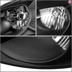 DNA Motoring HL-OH-CI06-BK-CL1 Black Housing Headlights Compatible with 06-13