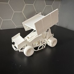 1/25 Scale Sprint Car 3D Printed Kit Unassembled Dirt Track Model DIY Race Car
