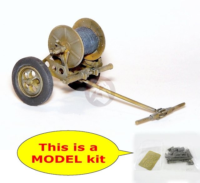 Plus Model 1/35 USASC RL-35 Cable Reel Cart WWII with RL-159 Wire Cable Reel 374