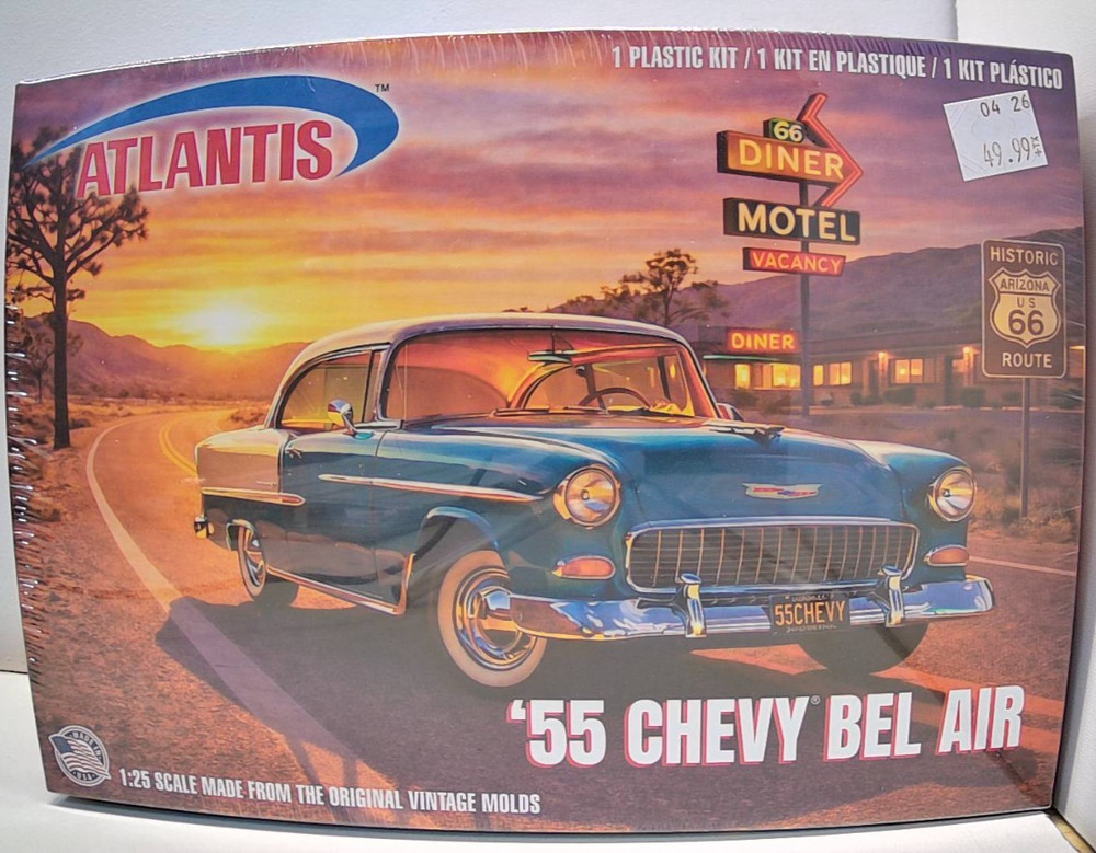 Atlantis (Revell) 1374 1955 Chevrolet Bel Air 2 in 1 plastic model car kit 1/25
