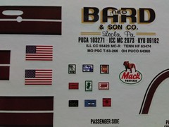 Mack R685ST 1/25 AMT big rig semi truck tractor waterslide decal sheet