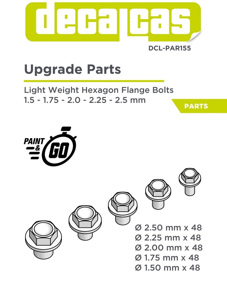 Decalcas Detail-Up Lightweight Hexagon Flange Bolts in 5 Sizes # DCL-PAR155