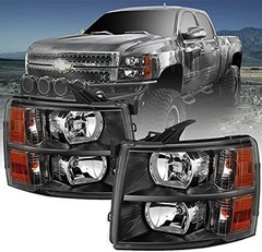 Black Housing Headlight Assembly compatible with 2007 2008 2009 2010 2011