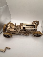U-Gears U-9 Grand Prix Car Wooden Mechanical Model Assembled Crank/Trophy READ