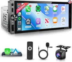 Single Din Car Radio Stereo Wireless Carplay & Android Auto, 6.9″ HD IPS