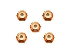 Tamiya MINI 4WD 2mm ALUMINUM LOCK NUT (ORANGE, 5PCS.) 95556