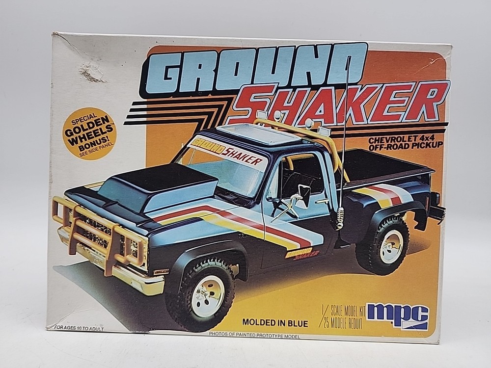 Ground Shaker Chevrolet 4×4 Off Road Pickup 1/25 Model Kit 1-0444 Sealed Bags