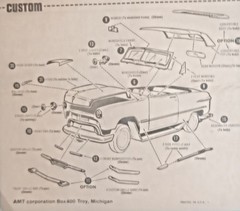 🔥50 FORD CONVERTIBLE – LAKE PIPES- AMT T353 MODEL KIT PARTS LOT🔥