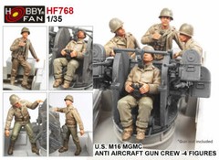 Hobby Fan 1/35 HF-768 WWII US M16 MGMC Anti-Aircraft Gun Crew – 4 Figures