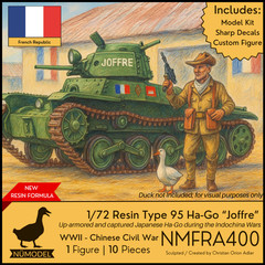 NUMODEL NMFRA400 | 1/72 Resin WWII French Type 95 Ha-Go Tank “Joffre” Model Kit