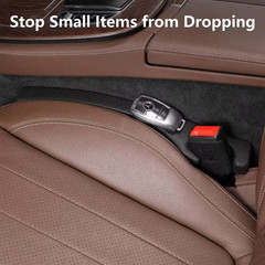 2 Pack Universal Car Seat Gap Filler PU Leather Black Scratch Resistant Waterpro
