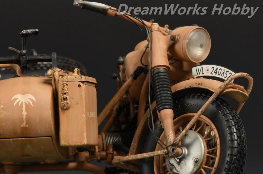 Award Winner Built Schuco Diecast 1/10 BMW R75 Motorcyle Sidecar DAK+Rebuilt