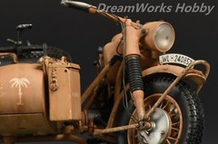 Award Winner Built Schuco Diecast 1/10 BMW R75 Motorcyle Sidecar DAK+Rebuilt