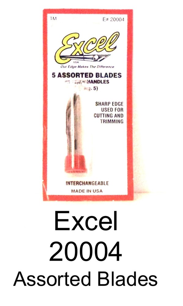 Excel Hobby Blades 20004 (5) Assorted Heavy Duty Blades 1 #2, #19, #22 & 2 #24