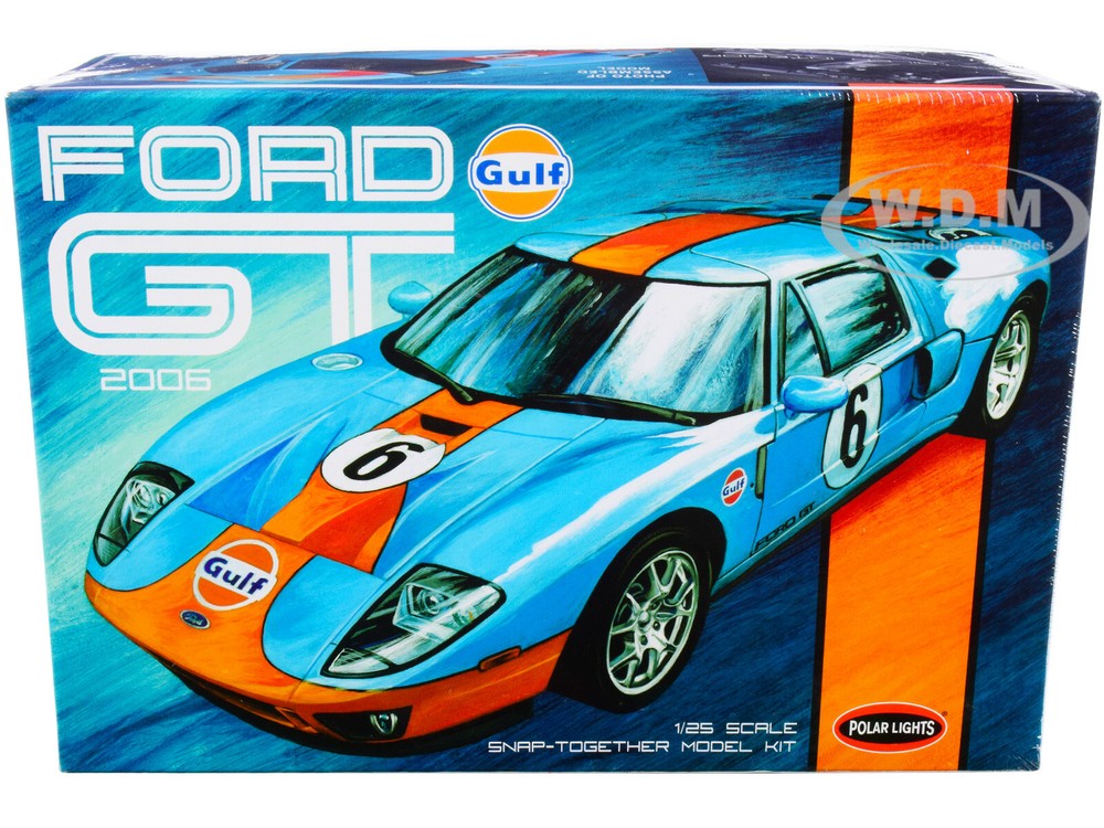 SKILL 2 SNAP MODEL KIT 2006 FORD GT “GULF OIL” 1/25 SCALE BY POLAR LIGHTS POL955