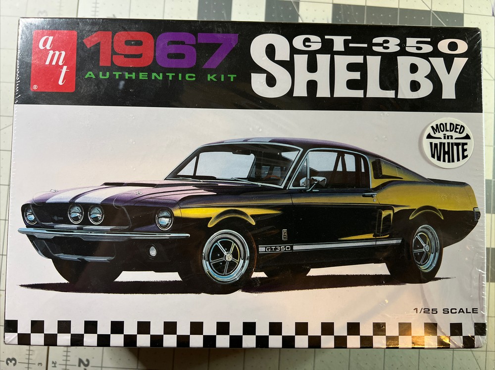 AMT 1967 Ford Shelby GT-350 1/25 Scale Model Kit #800/12 Molded in White