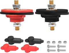 High Current 3/8” Feed-Thru Panel Battery Terminal Connectors with Silicone T…