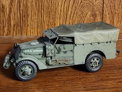 Vintage Assembled and Hand Painted U.S. M3A1 Scout Car Truck
