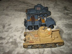 Built Military Vehicles 3 Painted Excellent Condition 1/72 Built Tanks & 6 wheel
