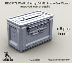 Live Resin 1/35 WWII US .50 M2 Ammunition Ammo Box – Closed (6pcs)