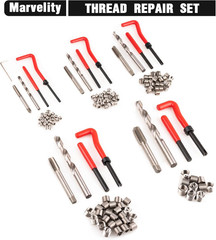 Premium 131-Piece Metric Helicoil Thread Repair Kit, Comprehensive HSS Drills, I