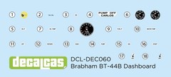 Decalcas 1:12 Scale Decal SheetBrabham BT44B Dashboard # DCL-DEC0060