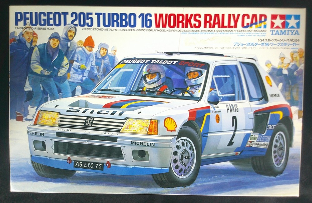 TAMIYA PEUGEOT 205 TURBO 16 WORKS RALLY CAR W/STUDIO 27 GRADE UP PARTS