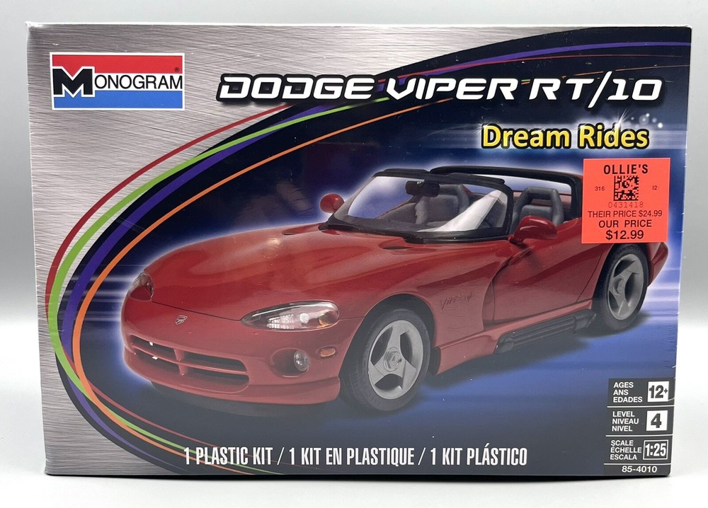 Monogram Dodge Viper RT/10 Model Plastic Kit Dream Rides 1:25 New